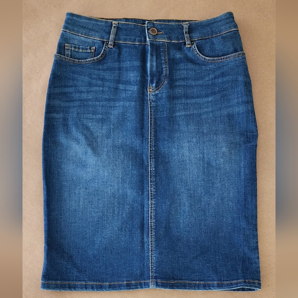 Massimo Dutti Blue Denim Skirt